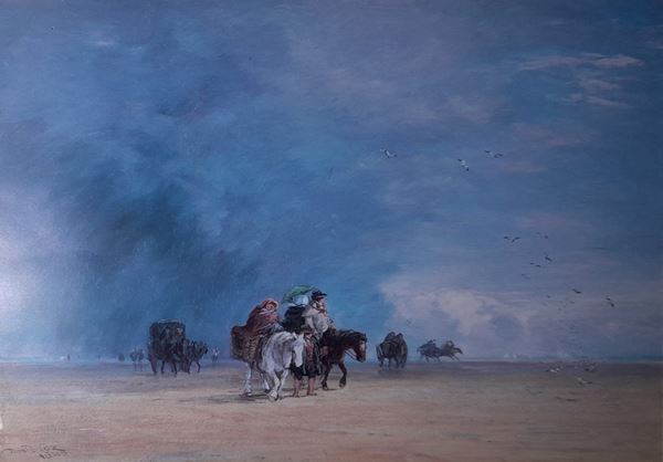 Crossing the Sands David Cox, 1848 painting, Maritime Museum